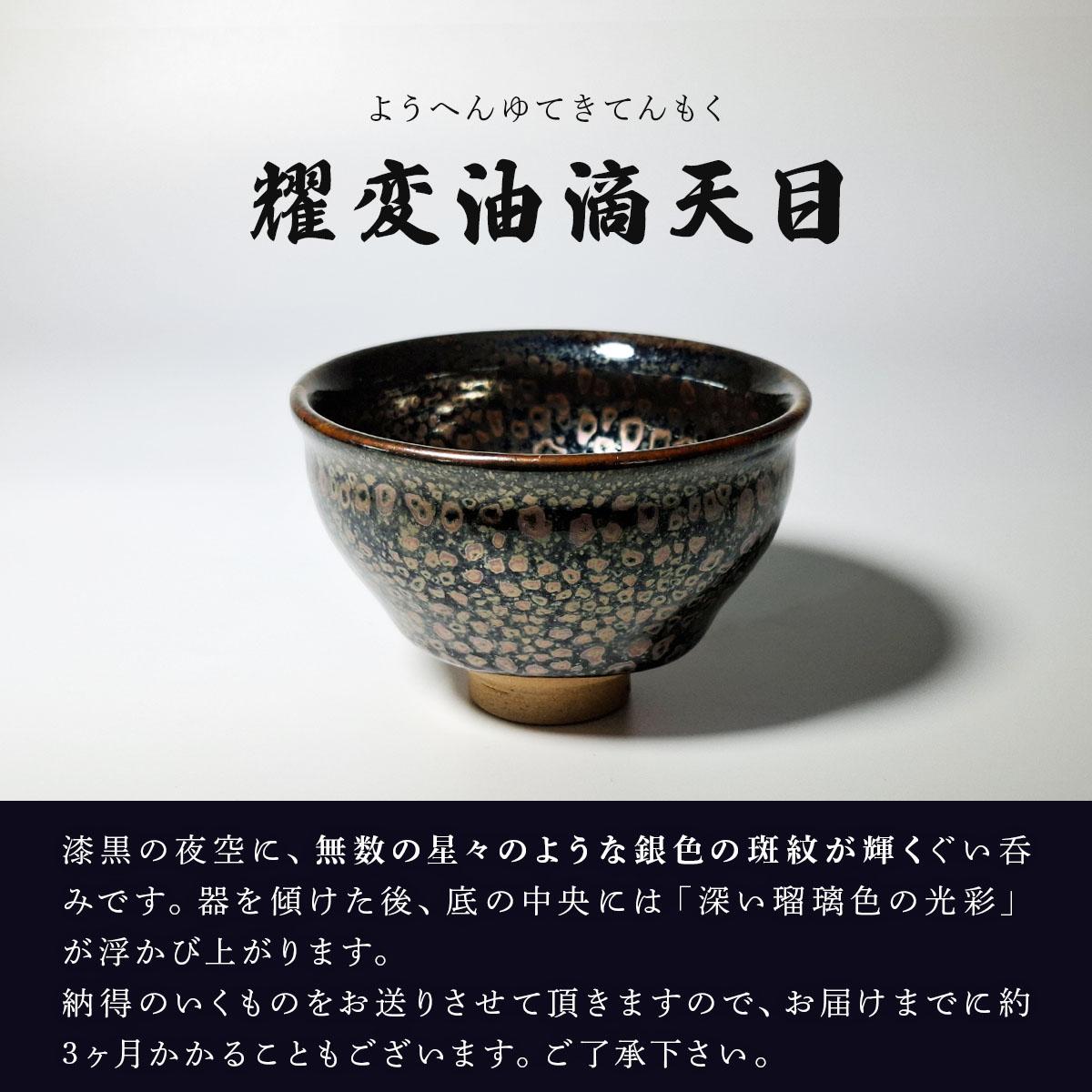石垣焼 耀変油滴天目 ぐい呑み − 星斑 (せいはん/Star-Mottel) −