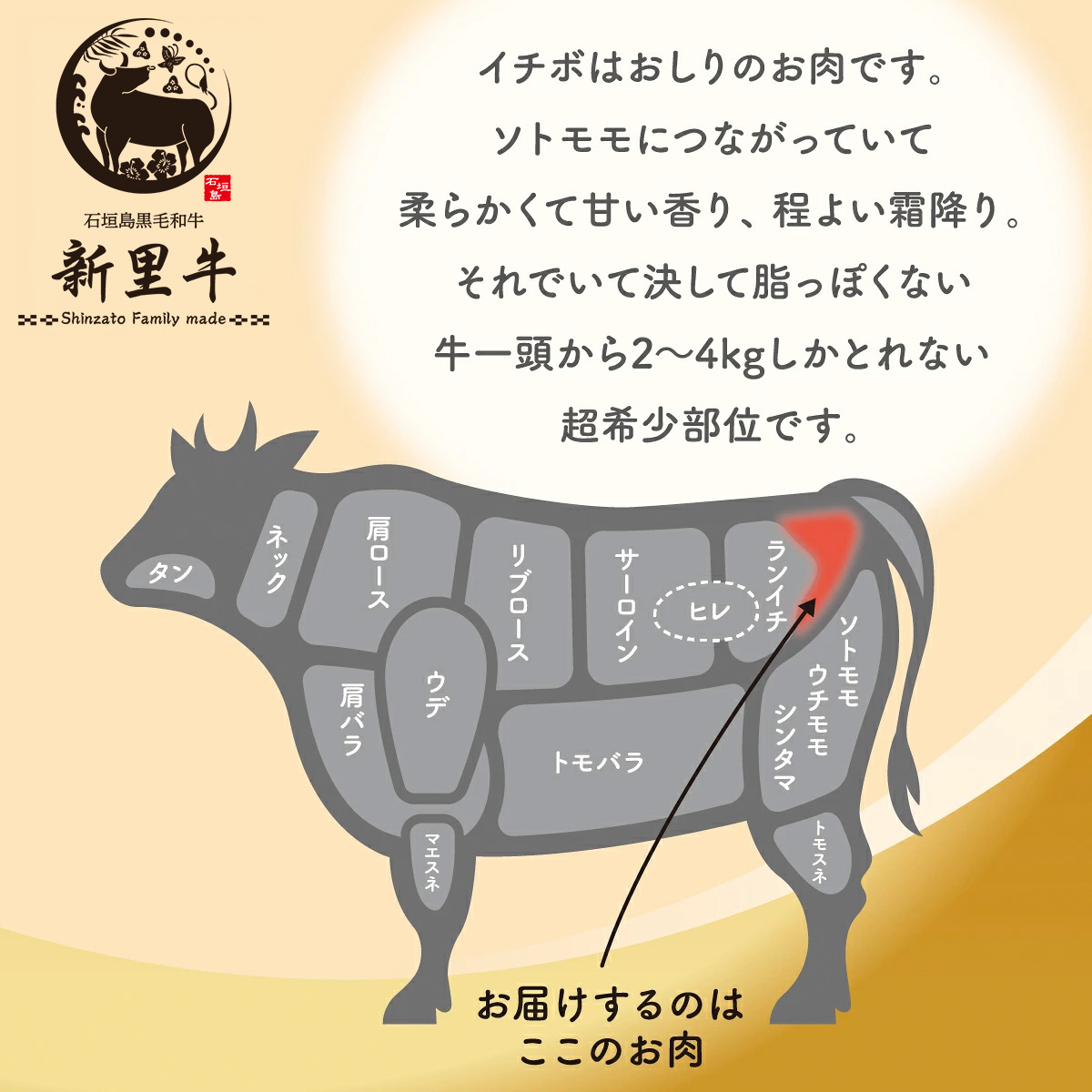 石垣島産 黒毛和牛 新里牛 極上赤身ローストビーフ用ブロック（希少